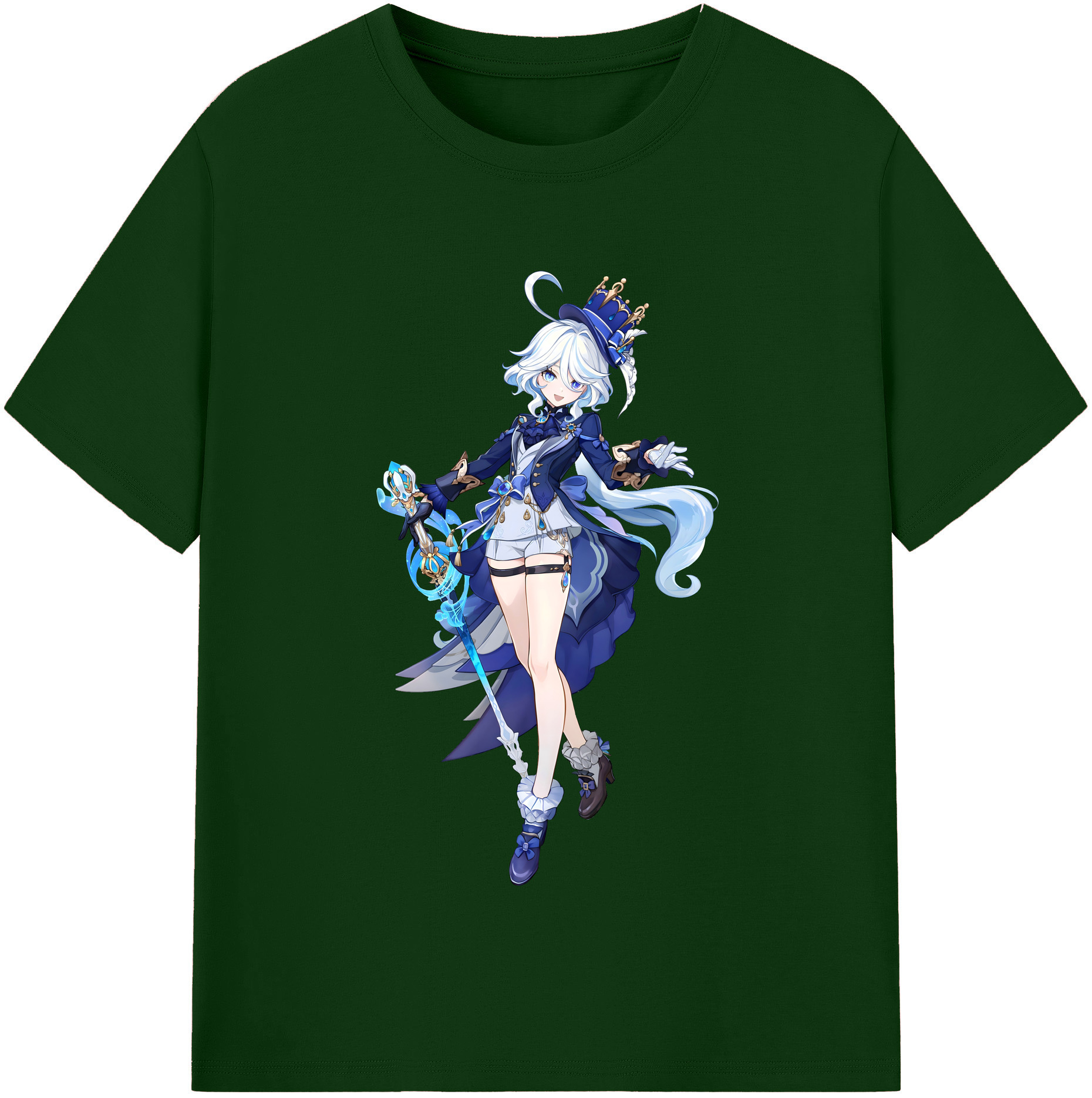 げんし神 フリーナ genshin Furina 綿100％半袖Tシャツ（フロントプリント）
